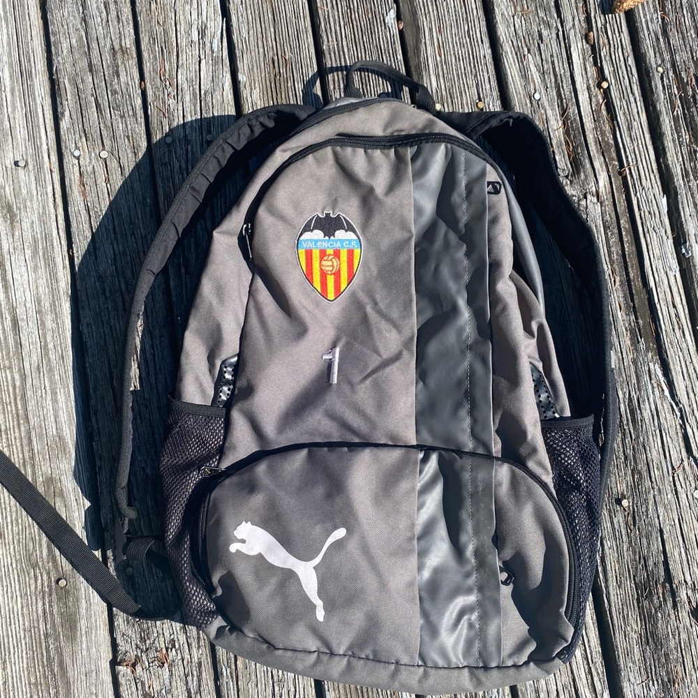 Puma Gray Backpack with Valencia CF Logo